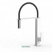 Змішувач для кухні Tres Top Tres colors з висувною лійкою білий/хром 00648701BL