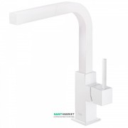 Смеситель для кухни Tres Top Tres colors с выдвижной лейкой белый матовый 006437BM