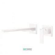 Змішувач для раковини Tres Cuadro сolors настінний одноважільний білий матовий 00620011BM