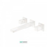 Змішувач для раковини Tres Cuadro сolors настінний двовентильний білий матовий 00815301BM