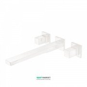 Змішувач для раковини Tres Cuadro сolors настінний двовентильний білий матовий 00815401BM