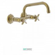Смеситель для кухни Tres Tres-Сlasic color настенный состаренная латунь 24221501LV