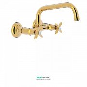 Смеситель для кухни Tres Tres-Сlasic color двухвентильный настенный золото 24221501OR