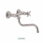 Смеситель для кухни Tres Tres-Сlasic color двухвентильный настенный сталь 24231001AC