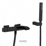 Змішувач для ванної Tres Cuadro colors одноважільний з ручним душем чорний матовий 0071700203NM