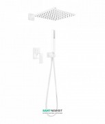 Душова система Tres Cuadro colors з верхнім і ручним душем білий матовий 00698002BM