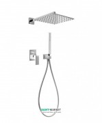 Душова система Tres Cuadro colors з верхнім і ручним душем білий/хром 406980