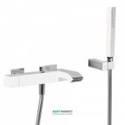 Змішувач для ванної Tres Cuadro colors одноважільний з ручним душем білий/хром 40717002