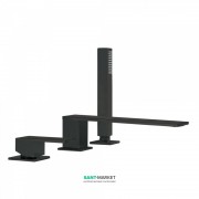 Змішувач для ванної Tres Cuadro colors одноважільний з ручним душем монтаж на борт ванни чорний матовий 00616103NM