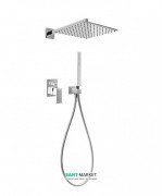 Душова система Tres Cuadro colors з верхнім і ручним душем білий/хром 406980