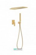 Душова система Tres Cuadro colors з верхнім і ручним душем золото матовий 00618003OM