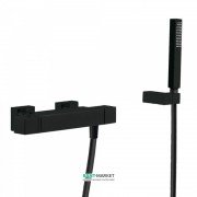 Змішувач для душу термостатичний Tres Cuadro colors з ручним душем чорний матовий 007164039NM