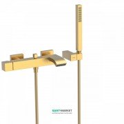 Змішувач для ванної Tres Cuadro colors одноважільний з ручним душем золото матовий 0071700203OM