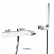 Смеситель для ванной Tres Cuadro colors однорычажный с ручным душем белый/хром 40717002