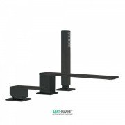 Змішувач для ванної Tres Cuadro colors одноважільний з ручним душем монтаж на борт ванни чорний матовий 00616103NM