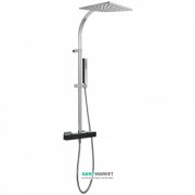 Душова стійка Tres Cuadro colors з термостатом верхнім і ручним душем чорний/хром 607395