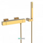Змішувач для душу термостатичний Tres Cuadro colors з ручним душем золото матовий 007164039OM