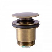 Донный клапан для раковины Tres Click-Clack состаренная латунь 24284001LV