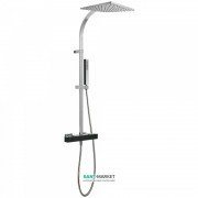 Душевая стойка Tres Cuadro colors с термостатом верхним и ручным душем черный/хром 607395