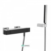 Смеситель для душа термостатический Tres Cuadro colors с ручным душем черный/хром 6071649