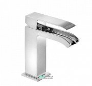 Змішувач для раковини Tres Cuadro Tres одноважільний з каскадним виливом хром 00611001