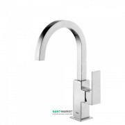 Змішувач для раковини Tres Cuadro Tres одноважільний з виливом 22х22 мм хром 106606