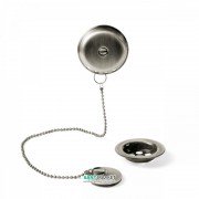 Слив для ванны Tres Ø 70 мм с пробкой для слива и перелива сталь 03474501AC