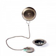 Злив для ванни Tres Ø 70 мм з пробкою для зливу і переливу зістарена латунь 9134745051