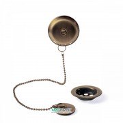 Слив для ванны Tres Ø 70 мм с пробкой для слива и перелива состаренная латунь матовая 03474501LM