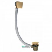 Злив для ванни Tres з переливом і наповнювальним клапаном матове золото 03453440OM