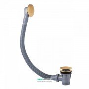 Злив для ванни Tres з переливом і системою Click-Clack матове золото 03453420OM