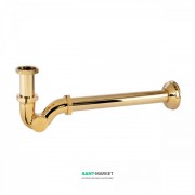 Сифон для раковини Tres вигнутий шарнірний з регістром золото 03463820OR