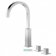 Змішувач для ванної Tres Cuadro Tres двовентильний монтаж на борт ванни хром 00810504