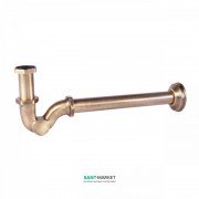 Сифон для раковины Tres изогнутый шарнирный с регистром состаренная латунь 03463820LV