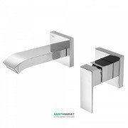 Смеситель для раковины Tres Cuadro Tres настенный однорычажный с каскадным изливом хром 00626010