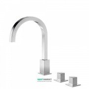 Змішувач для ванної Tres Cuadro Tres двовентильний монтаж на борт ванни хром 00810503