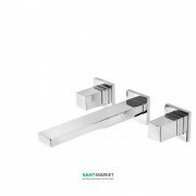 Змішувач для раковини Tres Cuadro Tres настінний двовентильний хром 00815301