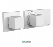 Термостат для душу Tres Block System colors з затвором і регулятором потоку білий матовий 20725299BM