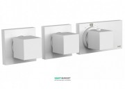 Термостат для душу Tres Block System colors з затвором і регулятором потоку білий матовий 20725399BM