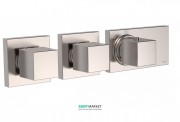 Термостат для душа Tres Block System colors с затвором и регулятором потока сталь 20725399AC