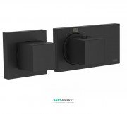 Термостат для душу Tres Block System colors з затвором і регулятором потоку чорний матовий 20725199NM