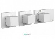 Термостат для душу Tres Block System colors з затвором і регулятором потоку білий матовий 20725399BM
