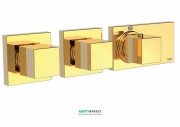 Термостат для душу Tres Block System colors з затвором і регулятором потоку золото 20725399OR