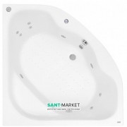 Ванна аеро- та гідромасажна акрилова PoolSpa Klio Sym 133х133 система Titanium білий PHS3510STTC0000