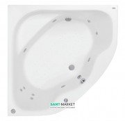 Ванна аеро- та гідромасажна акрилова PoolSpa Klio Sym 140х140 система Titanium білий PHS3610STTC0000