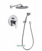 Душова система прихованого монтажу Tres Eco-tres з верхнім і ручним душем хром 07088002