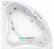 Ванна гидромассажная акриловая PoolSpa Francja XL 150х150 система Economy 1 белый PHSH710SO1C0000