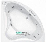 Ванна гідромасажна акрилова PoolSpa Francja 150х150 система Smart 1 білий PHS3410ST1C0000