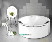 Панель для ванни PoolSpa Atlantyda 160х160 фронтальна трьохсекційна з хромованими перемичками акрил білий PWOET10OW0C0000