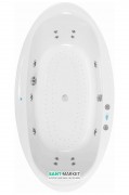 Ванна аэро- и гидромассажная акриловая PoolSpa Aura 204х103 система Smart 2 + белый PHRVO10ST2C1960
